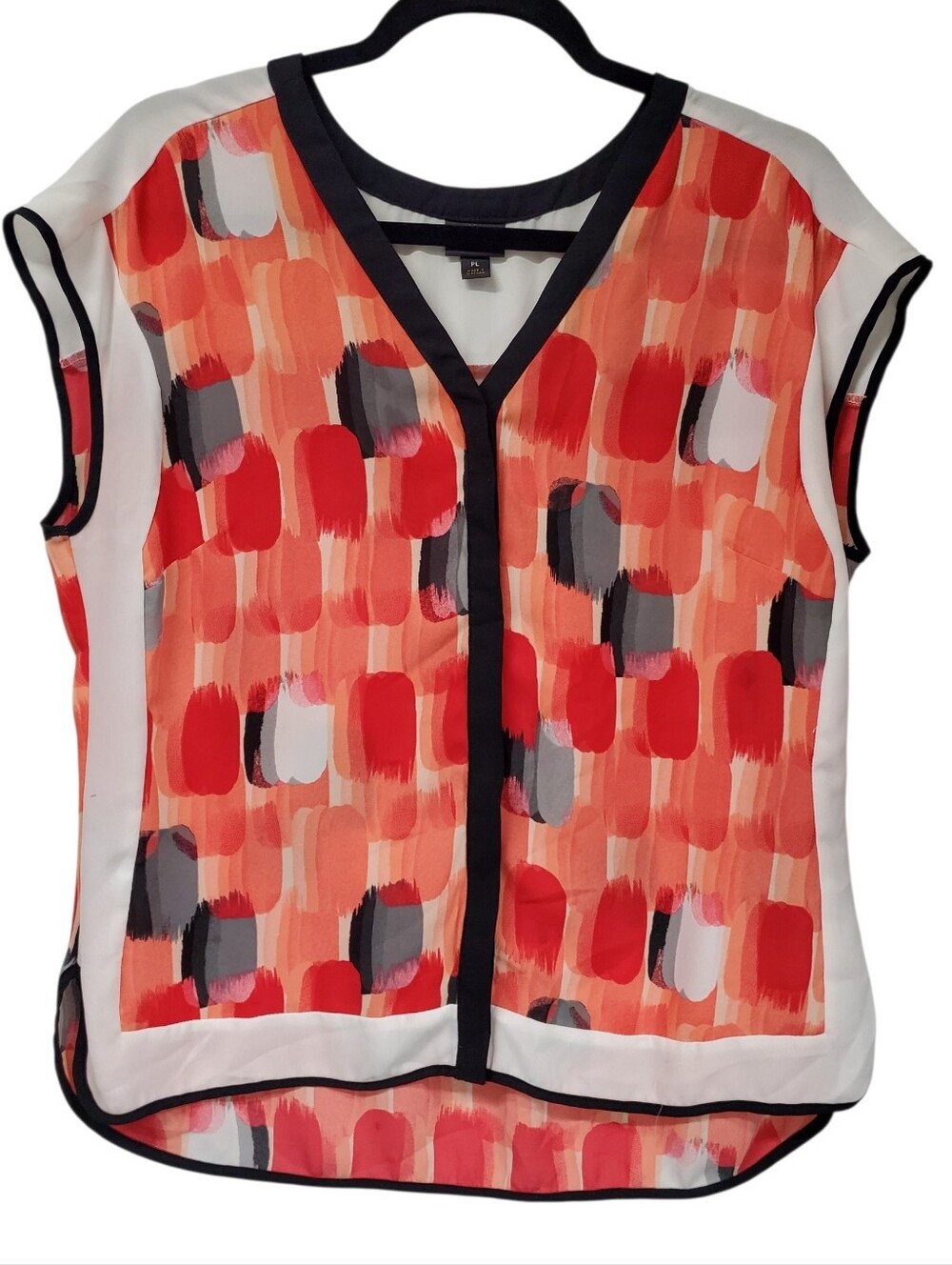 Worthington Sleeveless Blouse Size Large Black And Red Business Casual